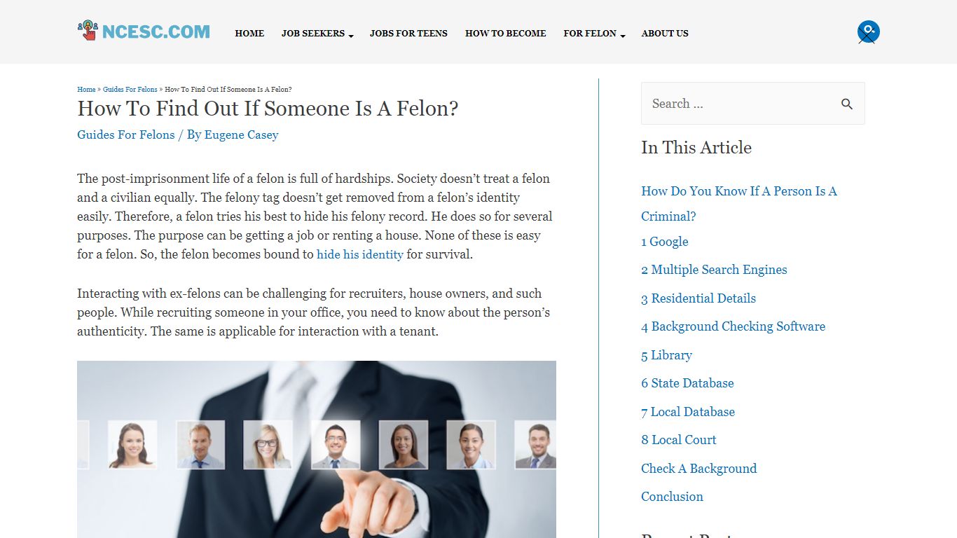 How To Find Out If Someone Is A Felon? - Employment Security Commission